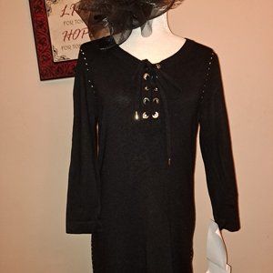 New Tommy Hilfiger Black Studded Dress, Size Medium